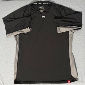 Marucci Shirt Large Black Hockey Baseball 3/4 Sleeve Compression Undershirt